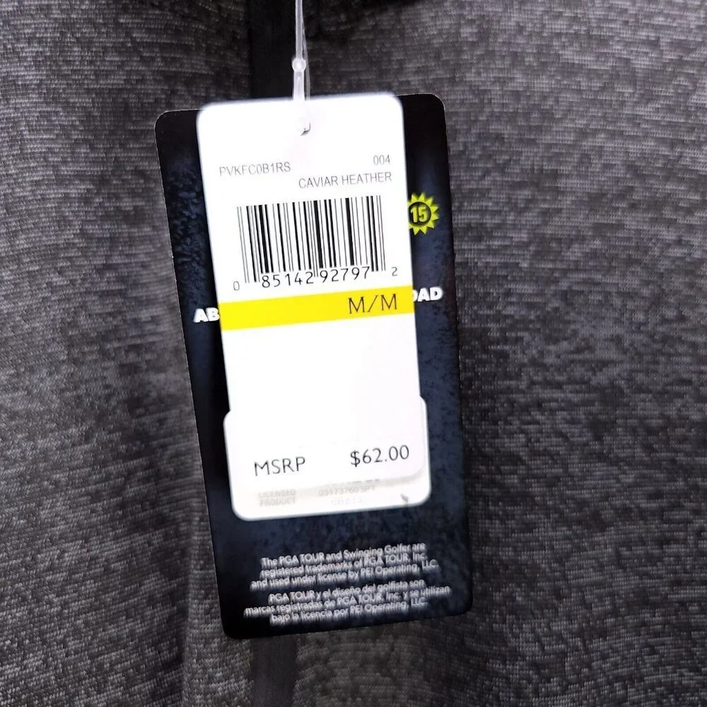 PGA Tour Quarter Zip Pullover Long Sleeve Men's Medium Polyester Golf Shirt Gray - Picture 10 of 13